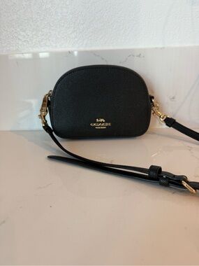 Coach Black Crossbody Camera Bag with Gold Hardware Accent